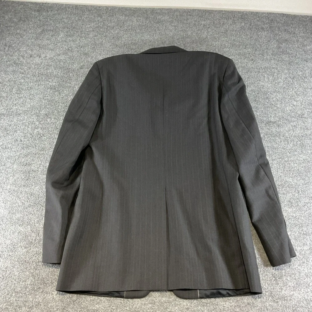 Banana Republic Modern Mens Blazer 42L Wool Charcoal Gray Pinstripe 3 Button Sui